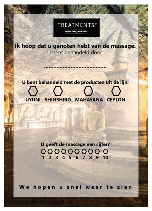 Verwachtingsformulier massage - 100 stuks